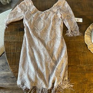 Silver gray fringe dress